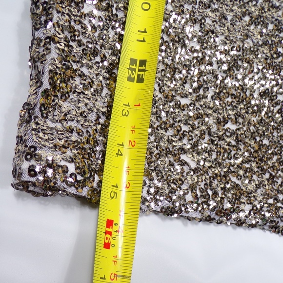 Gold Sequin Mini Skirt - Picture 4 of 4